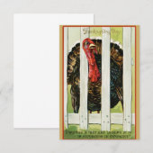 Invitation Amusants Vintages Thanksgiving Turquie Amical (Devant / Derrière)