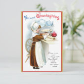 Invitation Amusants Vintages Thanksgiving Turquie Amical (Debout devant)