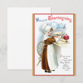 Invitation Amusants Vintages Thanksgiving Turquie Amical (Devant / Derrière)