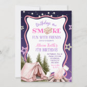 Invitation Amuse-toi plus avec des amis fille rose (Devant)