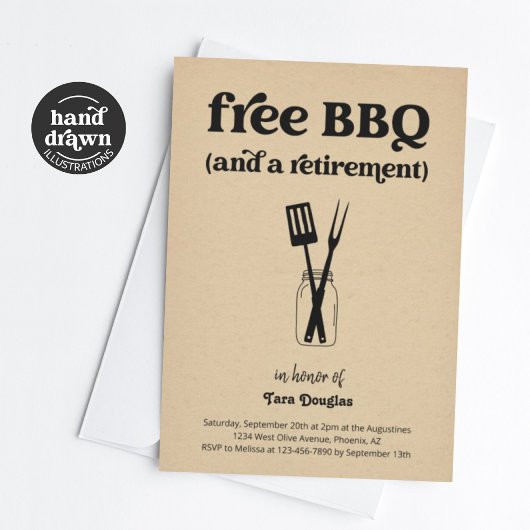Invitation Amusement amusant BBQ gratuit et une fête de retra