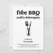 Invitation Amusement amusant BBQ gratuit et une fête de retra (Devant)