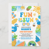 Invitation Amusement Au Soleil Tropical Beach Anniversaire (Devant)