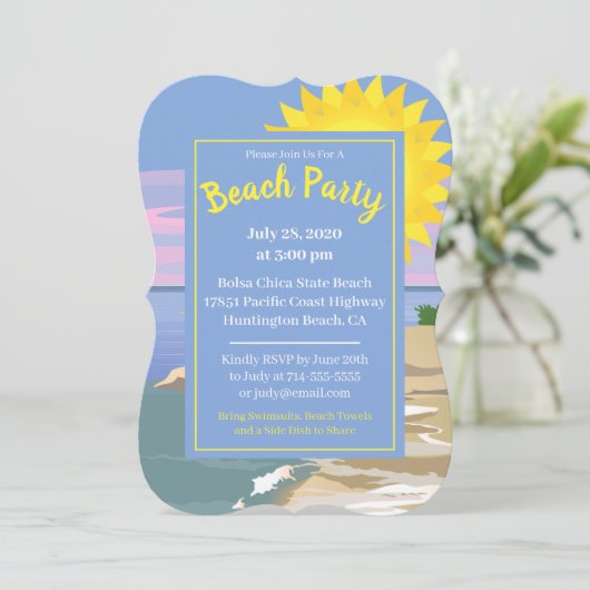 Invitation Amusement Beach Party (Debout devant)