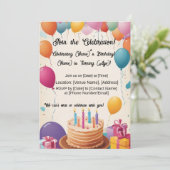 Invitation Amusement D'Anniversaire Rempli De Ballons ! (Debout devant)