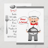 Invitation Amusement de dîner Chef informel (Devant / Derrière)