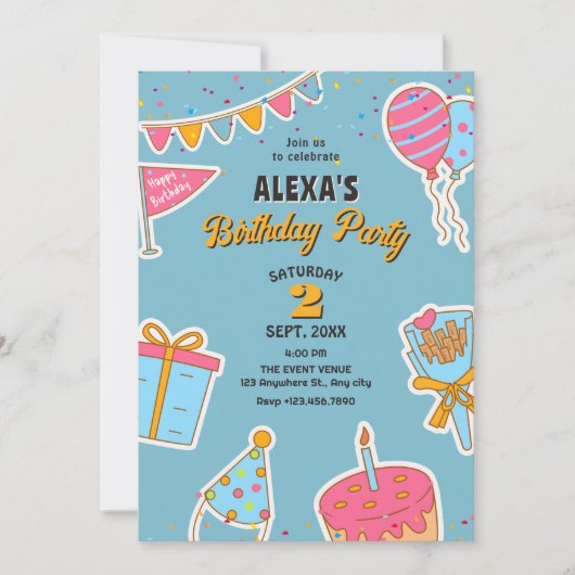 Invitation Amusement de fête d'anniversaire (Devant)