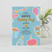 Invitation Amusement de fête d'anniversaire (Debout devant)