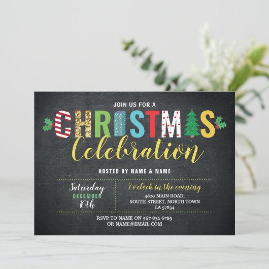 Invitation Amusement de fête de célébration de vacances de (Debout devant)