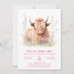 Invitation Amusement de la ferme Fille de vache des Highlands