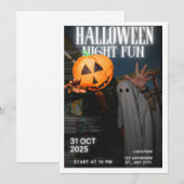 Invitation Amusement de la nuit d'Halloween  (Devant / Derrière)
