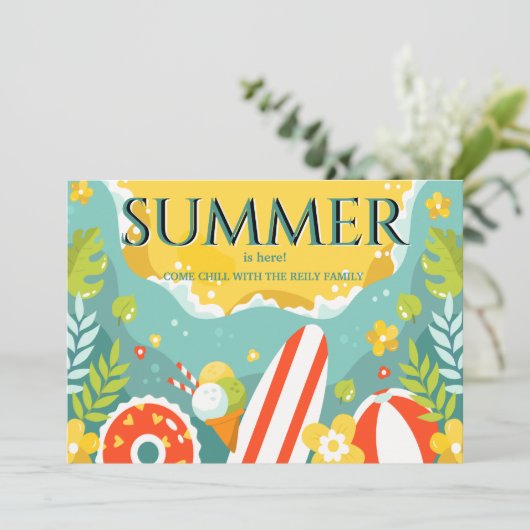 Invitation Amusement d'été (Debout devant)