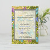 Invitation Amusement d'été, joyeux papillon glittering gradua (Debout devant)