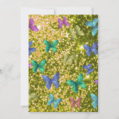 Invitation Amusement d'été, joyeux papillon glittering gradua (Dos)