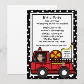 Invitation Amusement du moteur d'incendie / photo (Devant / Derrière)