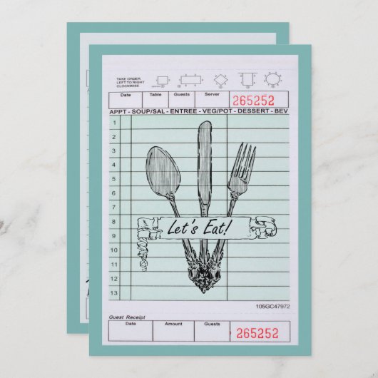 Invitation Amusement et dîner génial (Devant / Derrière)