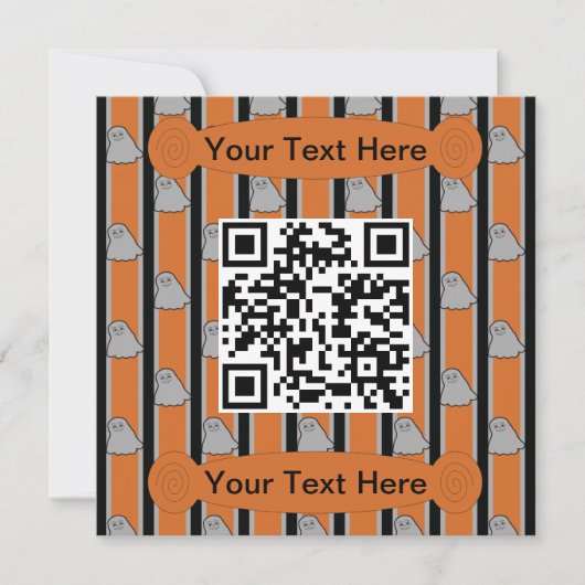 Invitation Amusement et fantaisie Halloween Ghost QR Code (Devant)