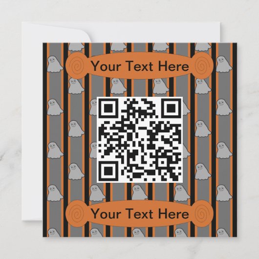 Invitation Amusement et fantaisie Halloween Ghost QR Code (Devant)