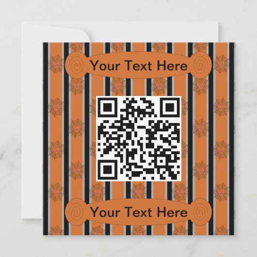 Invitation Amusement et fantaisie Halloween Spider Web QR Cod (Devant)