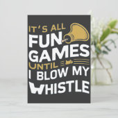 Invitation Amusement et Jeux Arbitre Whistle Citations Design (Debout devant)