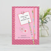 Invitation Amusement & Joli camarade de classe / École Invita (Debout devant)