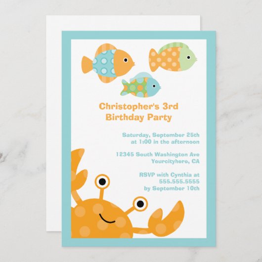 Invitation Amusement mignon sous l'invitation de fête (Devant / Derrière)