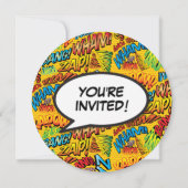 Invitation Amusement Moderne Anniversaire Fête Discours Bulle (Dos)