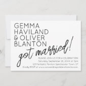 Invitation Amusement Moderne Réception De Mariage Simple (Devant)