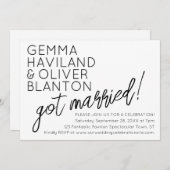 Invitation Amusement Moderne Réception De Mariage Simple (Devant / Derrière)