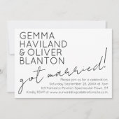 Invitation Amusement Moderne Réception De Mariage Simple (Devant)