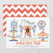 Invitation Amusement Park Anniversaire des enfants (Devant / Derrière)