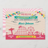 Invitation Amusement Park Funfair Carnival Anniversaire Invit (Devant / Derrière)