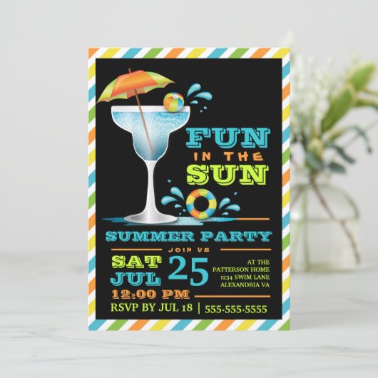 Invitation Amusement pour les adultes Cocktails d'été Invitat (Debout devant)