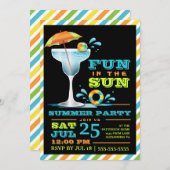 Invitation Amusement pour les adultes Cocktails d'été Invitat (Devant / Derrière)