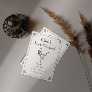 Invitation Amusement Rétro & Whimsy   Bachelorette unique