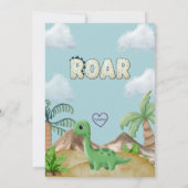 Invitation Amusement Rugissant, 1er Anniversaire Dino (Dos)