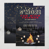 Invitation Amusement S'mores Feu de camp Backyard Cookout Fri (Devant / Derrière)