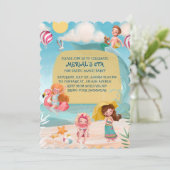 Invitation Amusement Summer Beach Anniversaire Fête Invitatio (Debout devant)