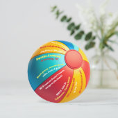 Invitation Amusement Summer Beach Ball Volley Anniversaire (Debout devant)