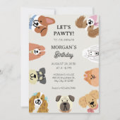 Invitation Amusez toutes sortes de chiens tête anniversaire (Devant)