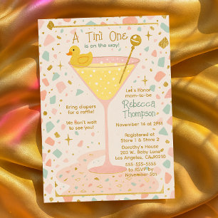 Invitation Amusez Un Baby shower En Verre Tini One Martini