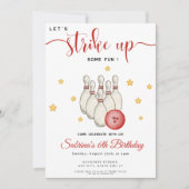 Invitation Amusez-vous au bowling pour un anniversaire (Devant)