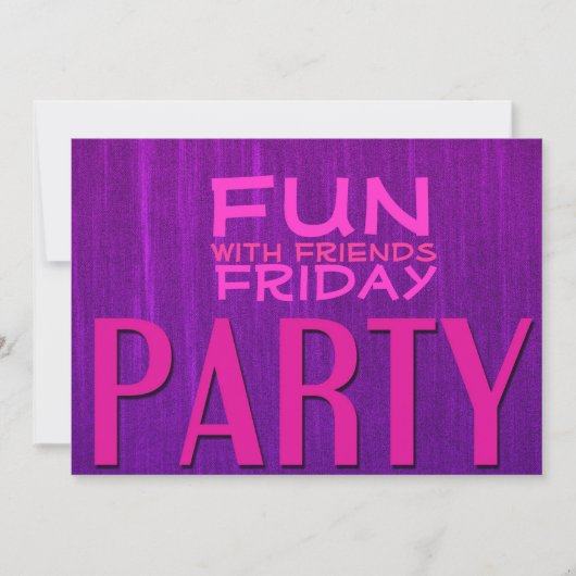 Invitation Amusez-vous avec les amis Pink Purple Party Invita (Devant)