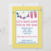 Invitation Amusez-Vous Dans Le Soleil Pool Fête Anniversaire (Devant)