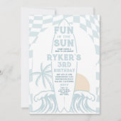 Invitation Amusez-Vous Dans Le Surf Soleil Surfboard Annivers (Devant)