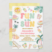 Invitation Amusez-Vous Dans L'Invitation Du Sun Pool Party (Devant / Derrière)