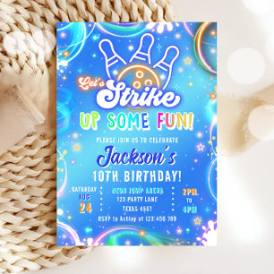 Invitation Amusons-nous au bowling pour l'anniversaire d'un g