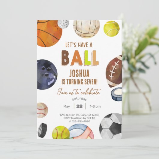 Invitation Amusons-nous au SPORT garçon invitation. (Debout devant)