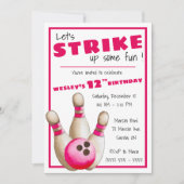 Invitation Amusons-nous ! Fête d'anniversaire de bowling (Devant)