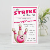 Invitation Amusons-nous ! Fête d'anniversaire de bowling (Debout devant)